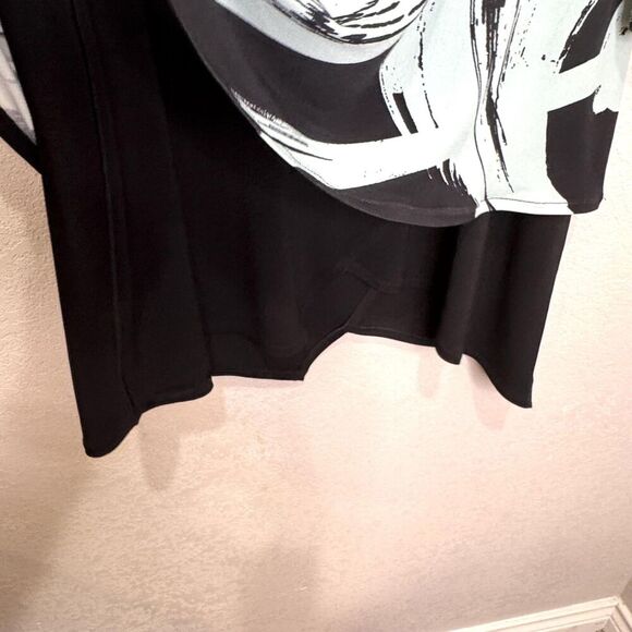 Eva Varro Tunic Top Womens Large Abstract Print Layered Hem 3/4 Sleeve Pullover - Picture 6 of 8